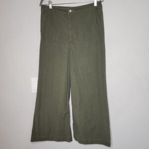 High-Rise Wide Leg Pants in Olive